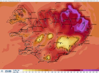 Tjaldsvæðin fljót að fyllast fyrir austan